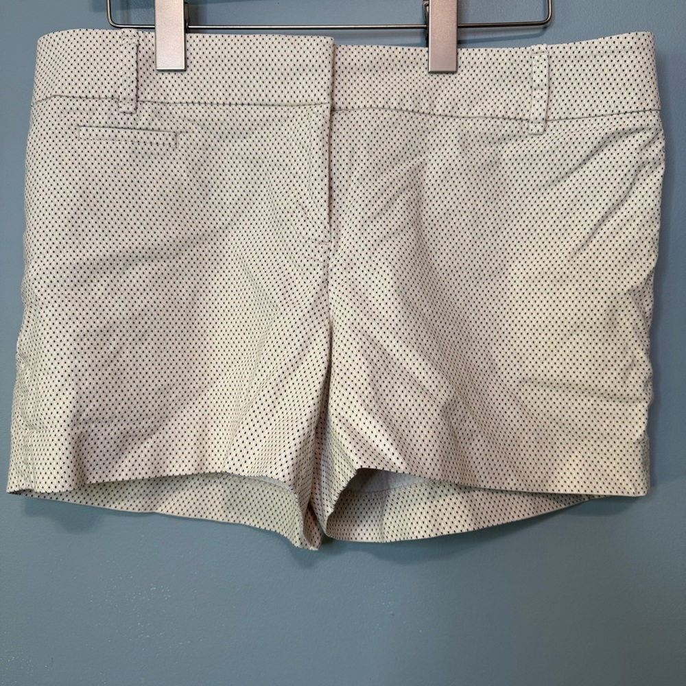 Ann Taylor LOFT Beige Cream Black Polka Dot Marisa Shorts. 10